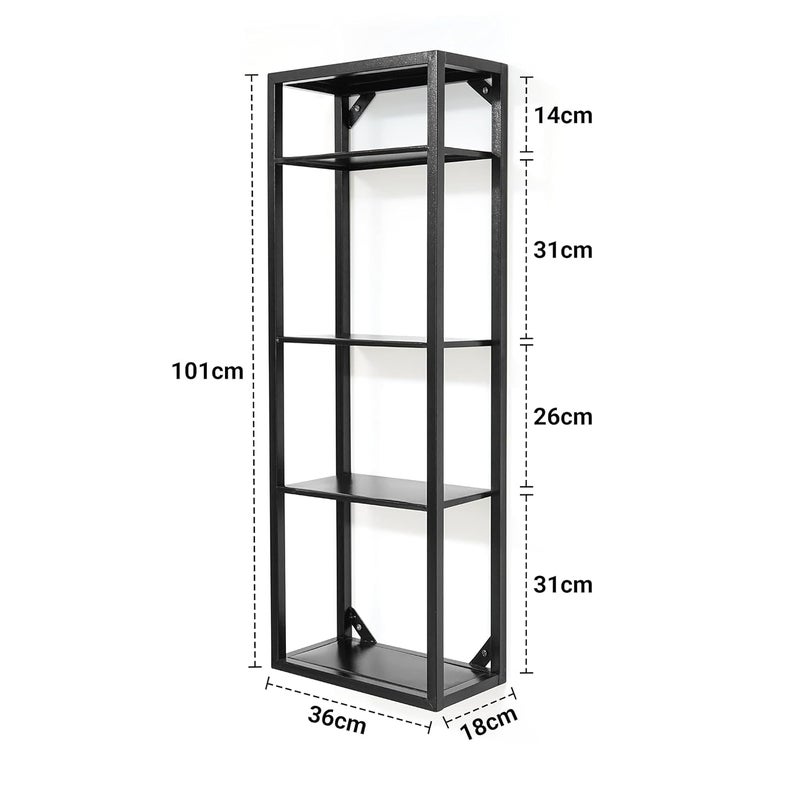 MILAD Wall Shelf 5 Tier Wall Mount Condiment Storage Rack Floating Shelves | Storage Holder | Display Organizer | Wall Shelves (36L*18W*101H cm) - Image 3