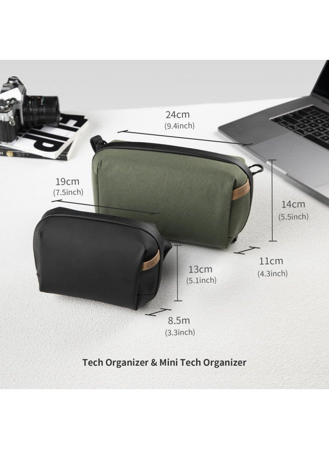 PGYTECH Travel Tech Organizer, Waterproof Tech Pouch, Electronics Accessories Organizer Travel Carrying Case, Cable Organizer Bag for Cables, Cord, Phone Batteries, Charger,Photography SD Card, Green - Image 4