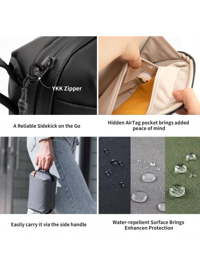 PGYTECH Travel Tech Organizer, Waterproof Tech Pouch, Electronics Accessories Organizer Travel Carrying Case, Cable Organizer Bag for Cables, Cord, Phone Batteries, Charger,Photography SD Card, Green - Image 3