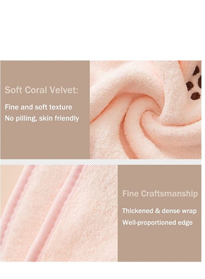 4 Pack Cute Hand Towels Bathroom Towels with Hanging Loop Children Hand Towel Animals Microfiber Coral Fleece Absorbent Hand Towel for Kitchen Bathroom Bedroom - Image 4