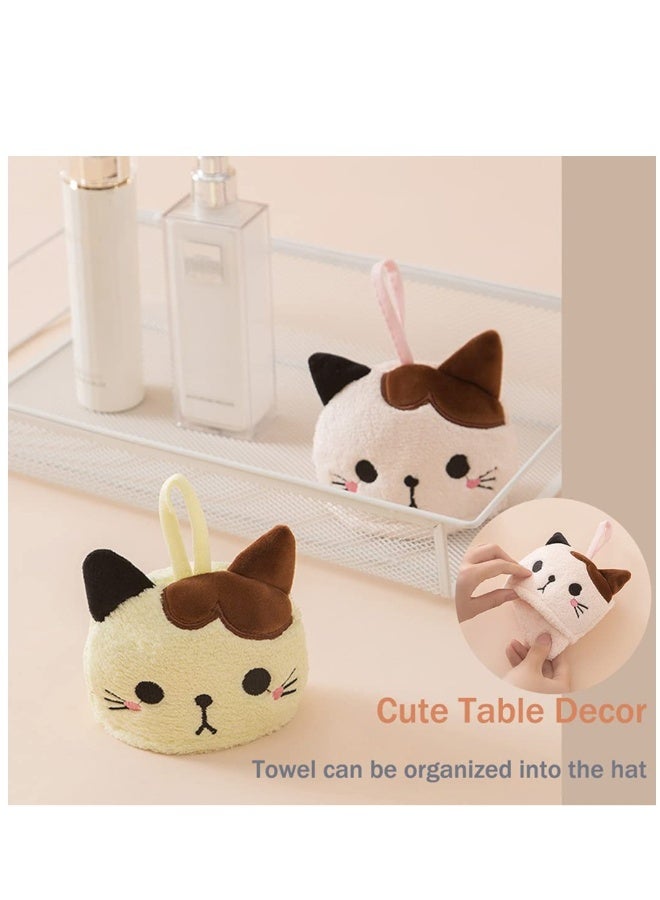 4 Pack Cute Hand Towels Bathroom Towels with Hanging Loop Children Hand Towel Animals Microfiber Coral Fleece Absorbent Hand Towel for Kitchen Bathroom Bedroom - Image 5