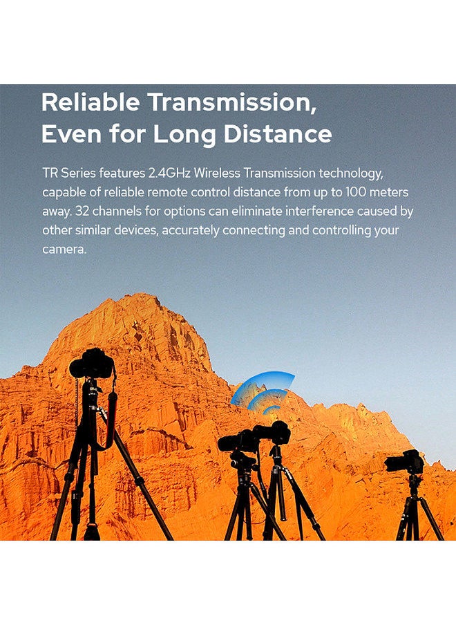 Godox TR Series 2.4G Wireless Timer Remote Control Camera Shutter Remote(Tramsmitter & Receiver) 6 Timer Settings 32 Channels 100M Control Distance
