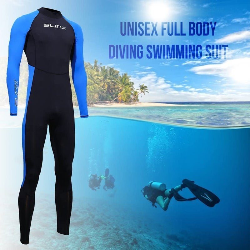 Skyone Full Body Dive Wetsuit Sports Skins Rash Guard for Men Women, UV Protection Long Sleeve One Piece Swimwear for Snorkeling Surfing Scuba Diving Swimming Kayaking Sailing Canoeing (XXXL) - Image 2