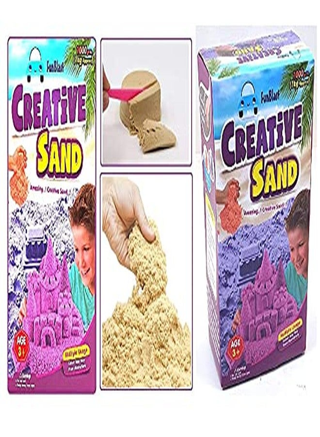 FunBlast Creative Sand for Kids - Sand Kit for Kids Activity Toys | Soft Sand Clay Toys for Kid/Boys/Girls Without Mould & Tray – Approx 1 Kg (Natural Color) - Image 5