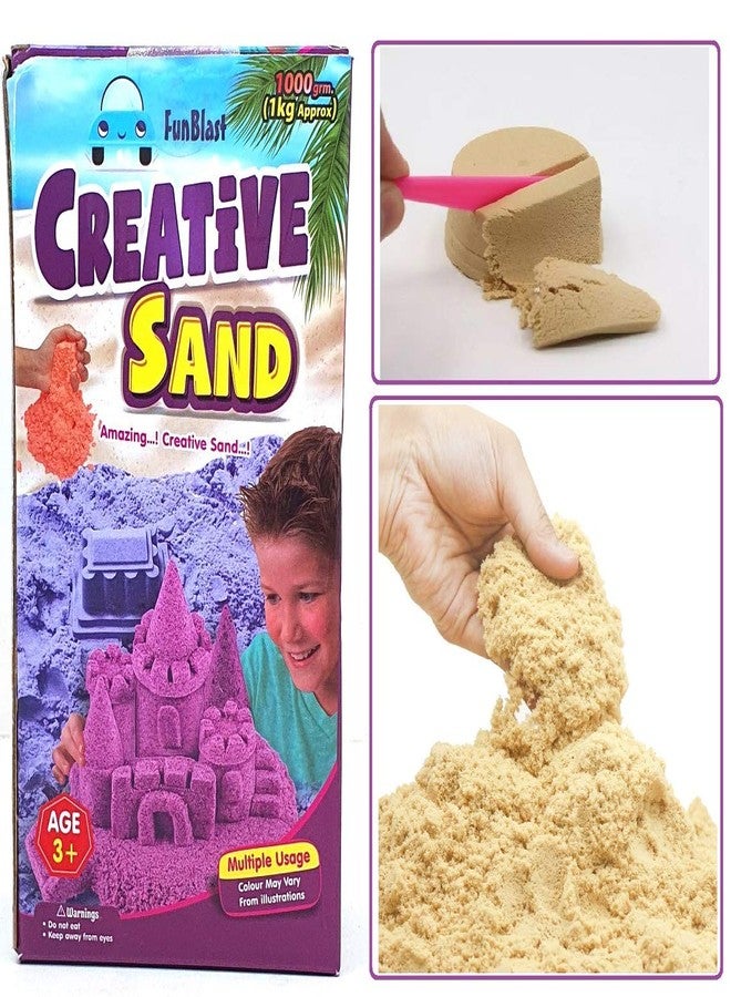FunBlast Creative Sand for Kids - Sand Kit for Kids Activity Toys | Soft Sand Clay Toys for Kid/Boys/Girls Without Mould & Tray – Approx 1 Kg (Natural Color) - Image 1