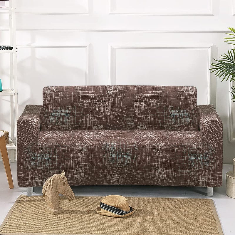 ABOUT SPACE Universal Three Seater Sofa Slipcover Spandex Polyester Stretchable Fabric with 8 Foam Sticks Easy Machine Washable Protective Suitable for HomeOffice190230 cmScratch Pattern