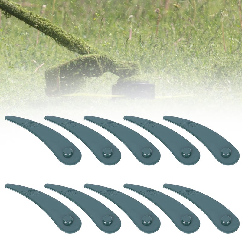 10 قطع من شفرات قص الحشائش البلاستيكية ملحقات الحدائق متعددة الاستخدامات لجار بوشر ART 23-18 Li / 26-18Li - Image 3