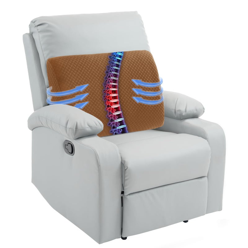 HOMBYS Lumbar Support Pillow for Recliner Chair Memory Foam Back Support Cushion for ElderlyExtra Large Lumbar Support PillowThick Backrest for Home Reading Coffee 20x135x5