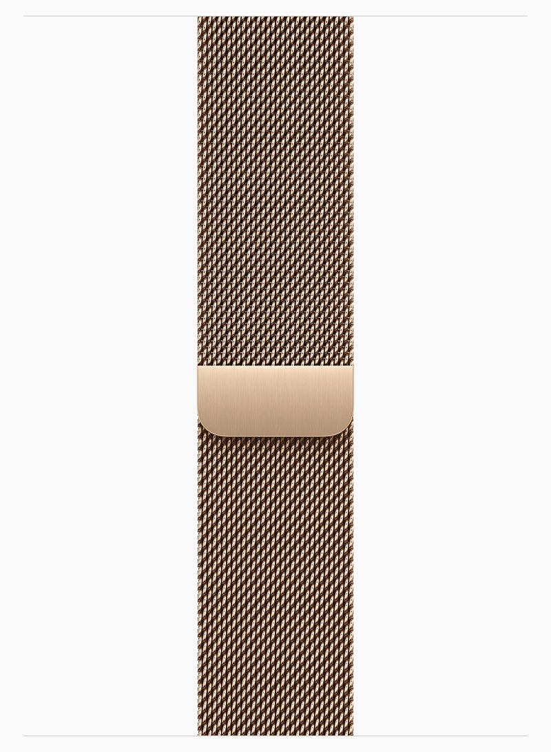 Apple Watch Series 11 GPS + Cellular 46mm (Middle East Version) Gold Titanium Case With Gold Milanese Loop - M/L - Image 3