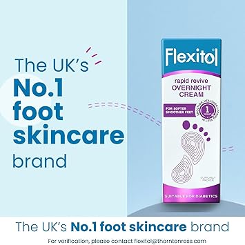 Flexitol Rapid Revive Overnight Foot Cream 30 Percent Urea for Extremely Dry Hard Rough Skin on Feet Results in 1 Night Clinically Proven Foot Care High Urea Suitable for Diabetics 50g - Image 5