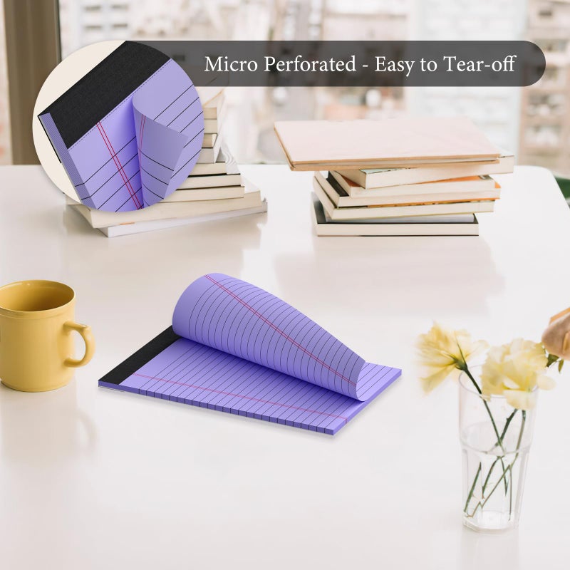 Nichela 5 Pcs Note Pads 5 x 8 Inch Small Legal Pads 5 x 8 Colored Notepad 5 x 8 Micro Perforated Writing Pads Lined Paper College Ruled 30 Sheets Notebook for Study, To-Do Lists, School & Office Supplies - Image 3