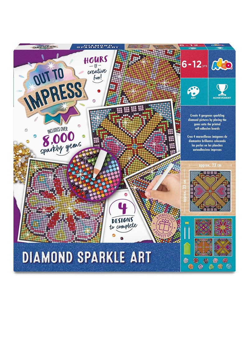 Addo Out to Impress Diamond Sparkle Art | Glittery Work | No Glue Needed! Self-Adhesive Design Sheet Included | Customizable | Arts & Craft | DIY Craft Kit | Do it Yourself | Educational & Learning | Creative Gift for Kids and Adults - Image 1