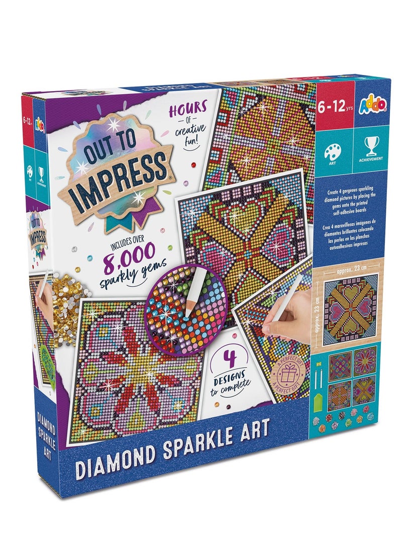 Addo Out to Impress Diamond Sparkle Art | Glittery Work | No Glue Needed! Self-Adhesive Design Sheet Included | Customizable | Arts & Craft | DIY Craft Kit | Do it Yourself | Educational & Learning | Creative Gift for Kids and Adults - Image 4