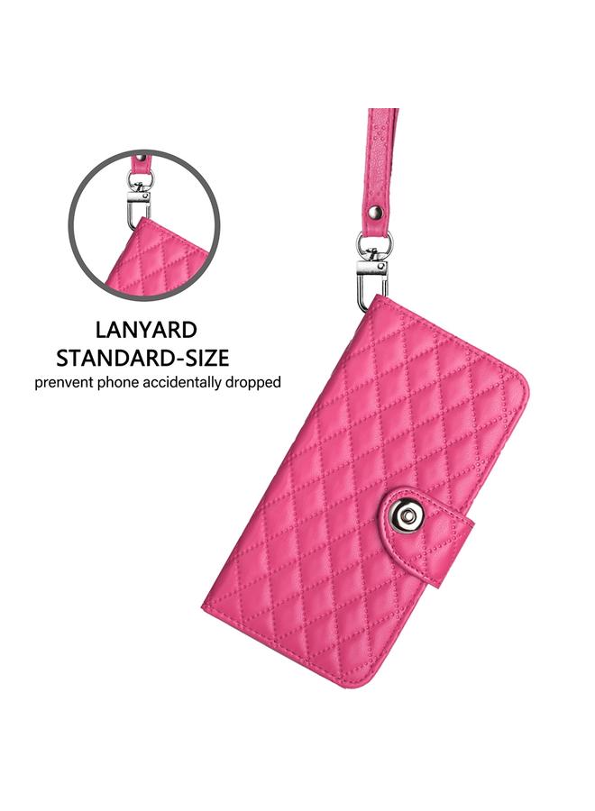 erorex Case For Oukitel C35 / C36 Rhombic Texture Flip Leather Phone Case with Lanyard - Image 5