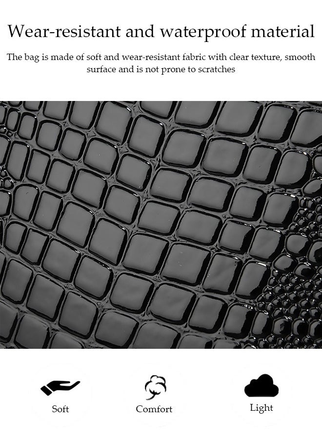 DUNISO Women's Shoulder Bag, Soft Leather Messenger Bag, Simple And Fashionable Handbag, Crocodile Pattern Tote Bag, Adjustable Shoulder Strap, Suitable For Commuting, Travel, Shopping, Storage And Organization  - Image 5