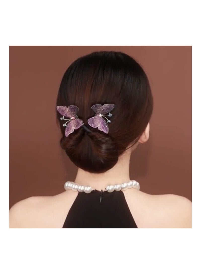 Excefore Ins Style Elegant Lazy Hair Curler, Crystal Hair Bun Maker, French Twist Hairstyle Bun Hair Accessories - Image 2
