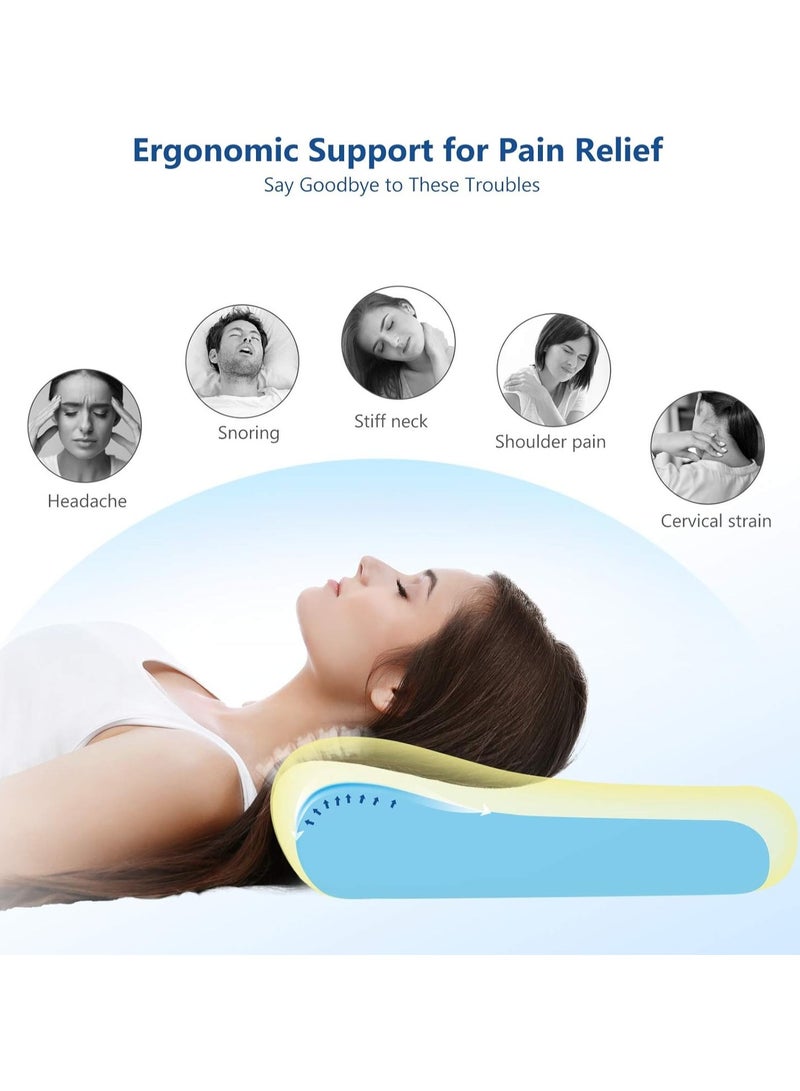 Orthopedic Cervical Memory Foam Pillow, Ergonomic Contour Design, Neck and Shoulder Pain Relief, Medical Grade Support, Suitable for Side Back and Stomach Sleepers, Washable Cover Included - Image 5