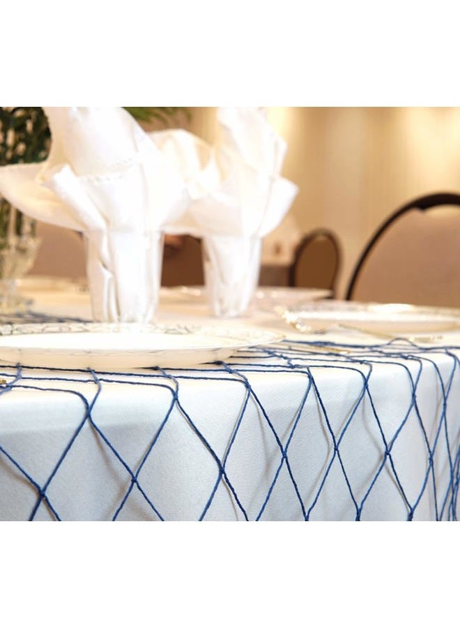 Bluetable Fish Net Decoration Party Decor – Blue Cotton Netting 48” x 144” Inches. Fishnet for Nautical Theme, Pirate Party, Hawaiian Party, Underwater, Beach, Ocean & Mermaid Party. - Image 3