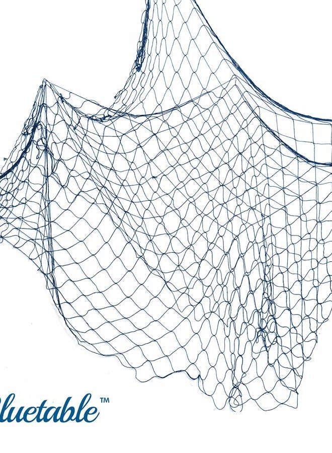 Bluetable Fish Net Decoration Party Decor – Blue Cotton Netting 48” x 144” Inches. Fishnet for Nautical Theme, Pirate Party, Hawaiian Party, Underwater, Beach, Ocean & Mermaid Party. - Image 4