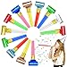 Twavang 12 Pcs Party Blower Colorful Blowouts Noisemakers Birthday Blowouts Whistles for Party FavorsColorful Metallic Roll - Image 2
