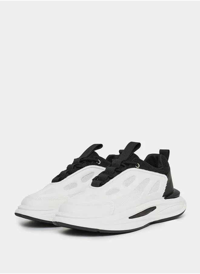 Styli Textured Street Style Lace-Up Dad Shoes