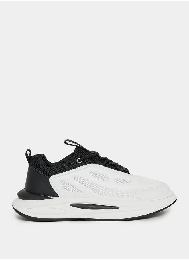 Styli Textured Street Style Lace-Up Dad Shoes