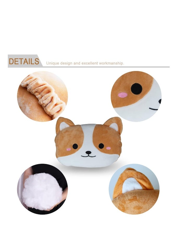 Cartoon Neck Pillow for Car and SUV, Car Headrest Pillow, Comfortable Soft Car Seat Pillow for Driving, Driving Support Head Rest Cushion, for Travelling and Home, 2 Pcs (Corgi) - Image 3