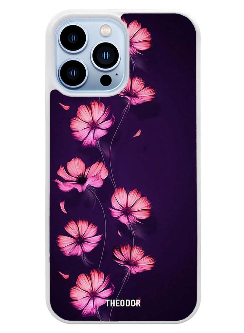 Theodor Protective Case Cover For APPLE IPHONE 14 Pro Smotth Flower (White Bumper) - Image 1