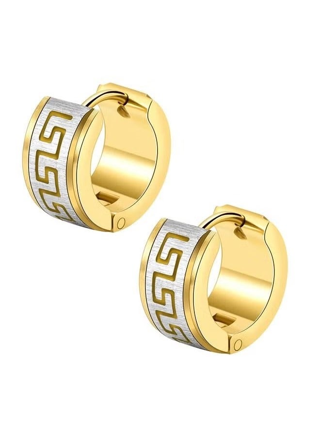 يا إلهي 6 PCS الفولاذ المقاوم للصدأ المقاوم المقاوم للصدأ أقراط ، رجال غير الصدأ ، غير الملحون ، أقراط قوية ودائمة بارد وعصري مناسبة لارتداء الفولاذ الذهبي والأسود في أي مناسبة - Image 3