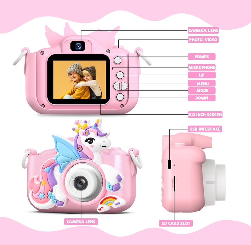 AiTechny Digital Camera for Kids, 1080P FHD Kids Camera with 32GB SD Card, 44MP Point and Shoot Digital Camera with 16X Zoom, Compact Small Vintage Camera Gifts (ai-cam-13) - Image 2