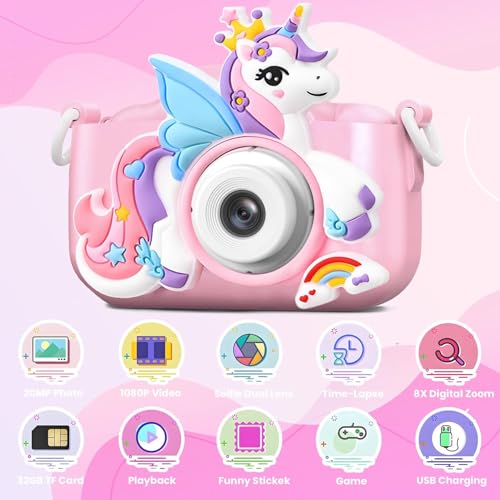 AiTechny Digital Camera for Kids, 1080P FHD Kids Camera with 32GB SD Card, 44MP Point and Shoot Digital Camera with 16X Zoom, Compact Small Vintage Camera Gifts (ai-cam-13) - Image 5