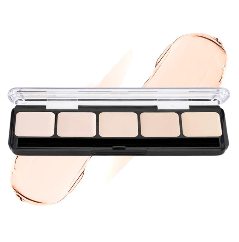 Graftobian HD Glamour Crme Foundation Palette UltraLights  High Definition 5 Color Makeup Palette Cream Based Foundation Concealer and Contour Palette Full Coverage  Lightest Skin Shades