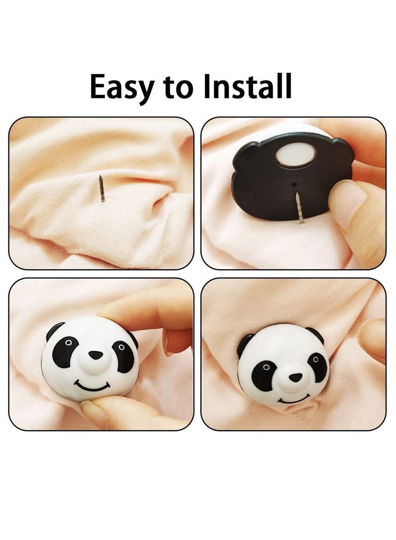 Y&D 24 Pcs Panda Shaped Duvet Cover Clips, Corner Holders Fasteners for Bedroom Fixing Holder Quilt Pins with Box ,Quilt Clips - Image 2
