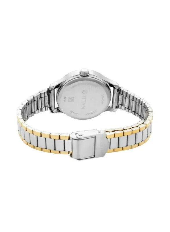 TITAN Titan Quartz Analog with Date Watch for Women With Silver Dial Two Toned Colour Metal Strap
