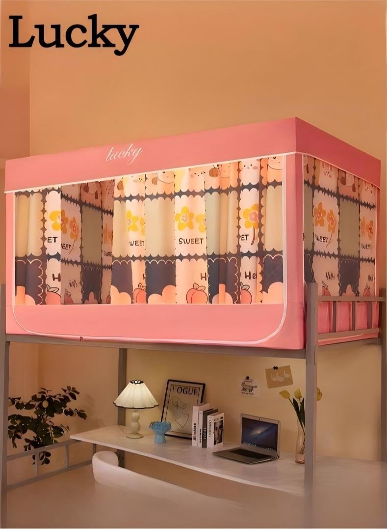 لاكي خيام مظلة السرير ستارة تعتيم ستارة خيمة سرير واحد ستارة قماش تظليل الطالب مظلة السرير ناموسية نوم الطالب حماية الخصوصية - Image 1