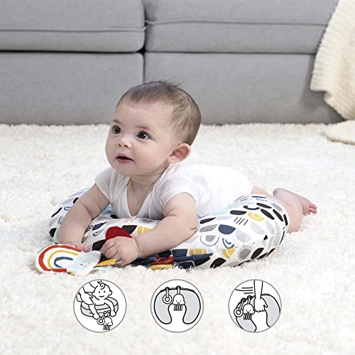 Boppy Tummy Time Prop, Black and White Modern Rainbows with Teething Toys, A Smaller Size for Comfortable Tummy Time, Attached Toys Encourage Neck and Shoulder Strength Building - Image 3