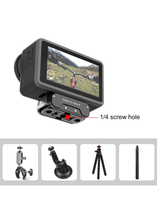 بولوز قاعدة معدنية مغناطيسية سريعة الفك من PULUZ متوافقة مع DJI Osmo Action 4/3 (باللون الأسود) - Image 4