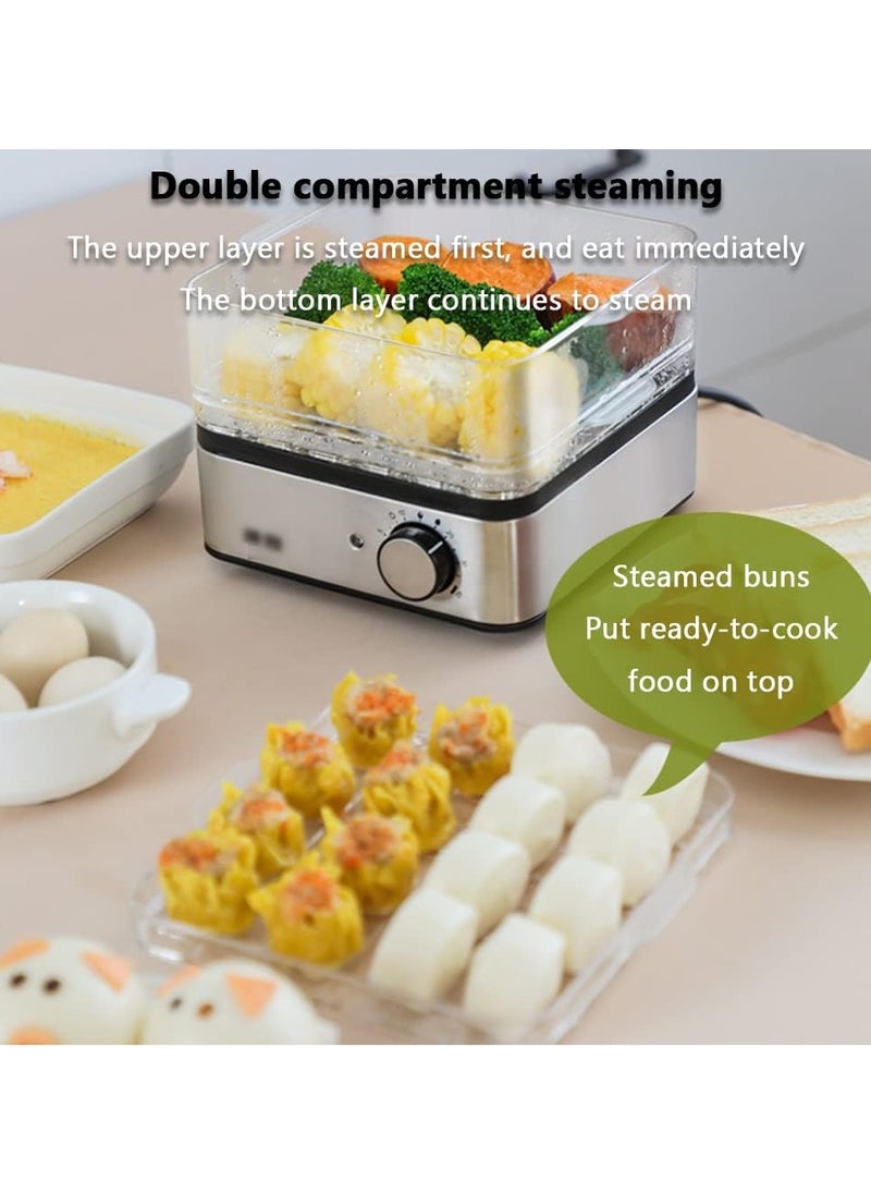 Generic - 2 Tier Rapid Egg Cooker Electric with Timer Auto Shut Off 16 Eggs Large Capacity Egg Boiler Commercial Chefs Choice Egg Food Steamer Hard Boiled Egg Cooker for Hard Boiled Poached Scram - Image 1