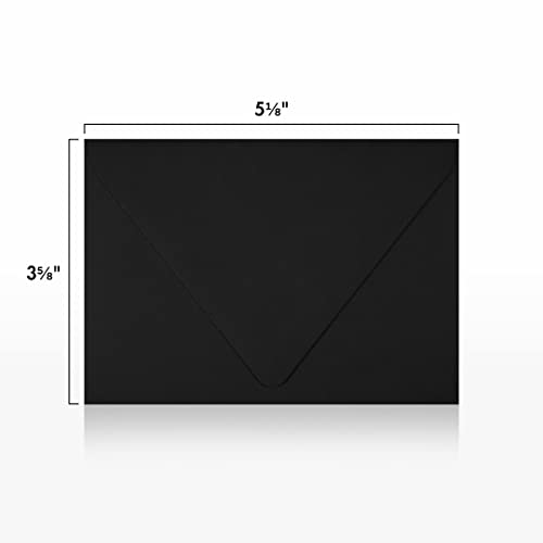 LUXPaper 4Bar A1 Contour Flap Invitation Envelopes | 3 5/8" x 5 1/8" | Midnight Black | 80lb. Text | 50 Qty - Image 3
