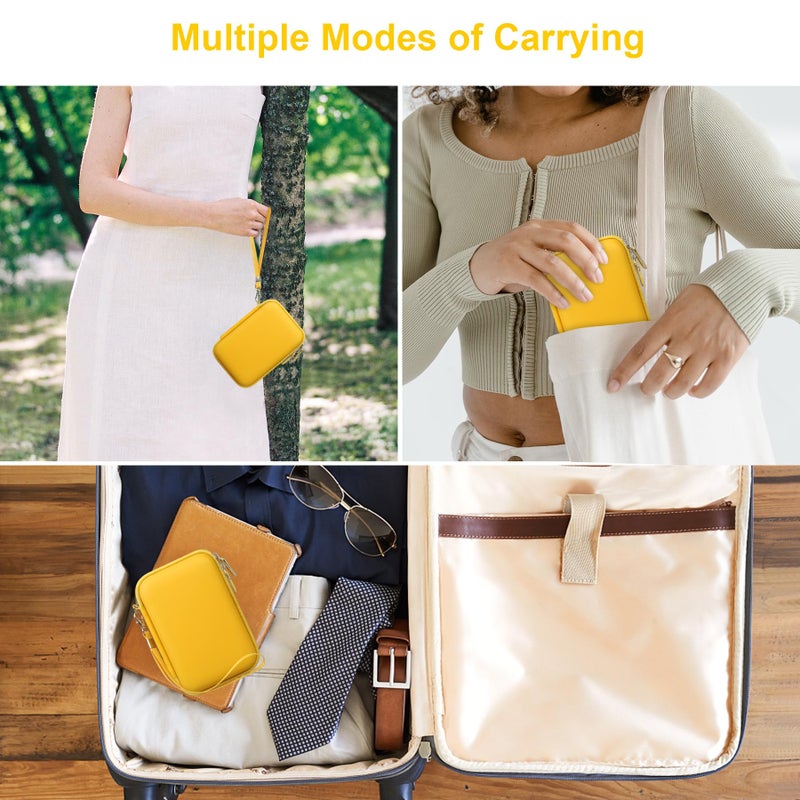 Canboc Carrying Case for KODAK Mini 2 Retro 4PASS Portable Photo Printer/KODAK Mini Shot 2 Retro 4PASS 2-in-1 Instant Digital Camera, Mesh Bag fits Photo Paper and Cable, Yellow - Image 3