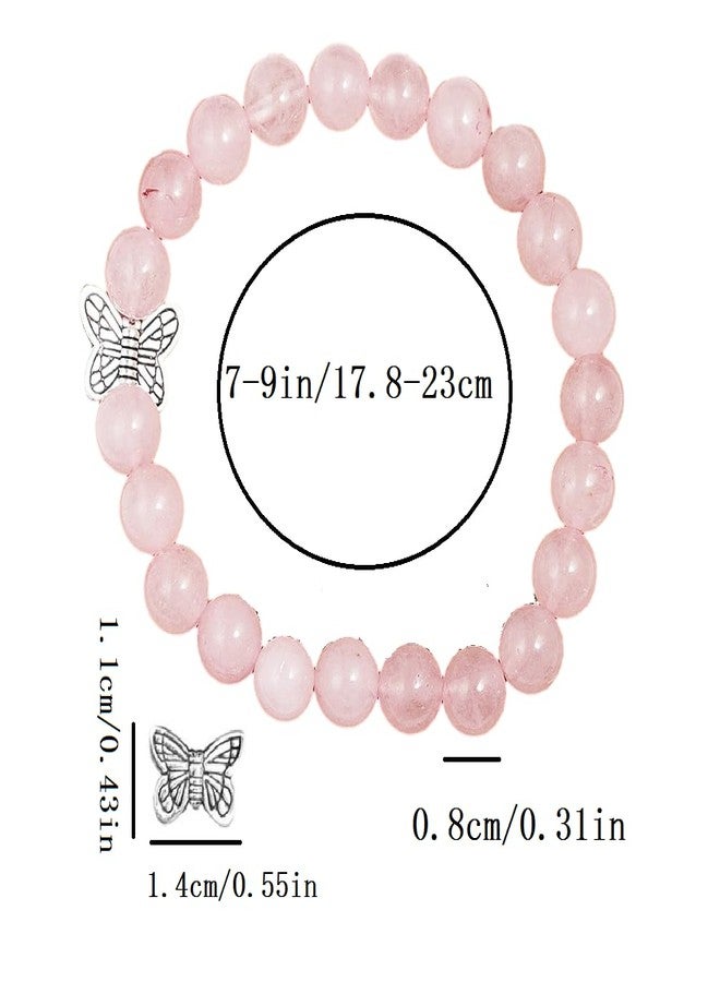 Pingyongchang Inspirational Bracelets for Women Natural Stone Healing Relaxation Chakra Bracelet for Graduation Birthday Christmas Mothers day Valentines Thanksgiving Gifts for Her Mom Best Friend Sister-Pink Quartz - Image 2