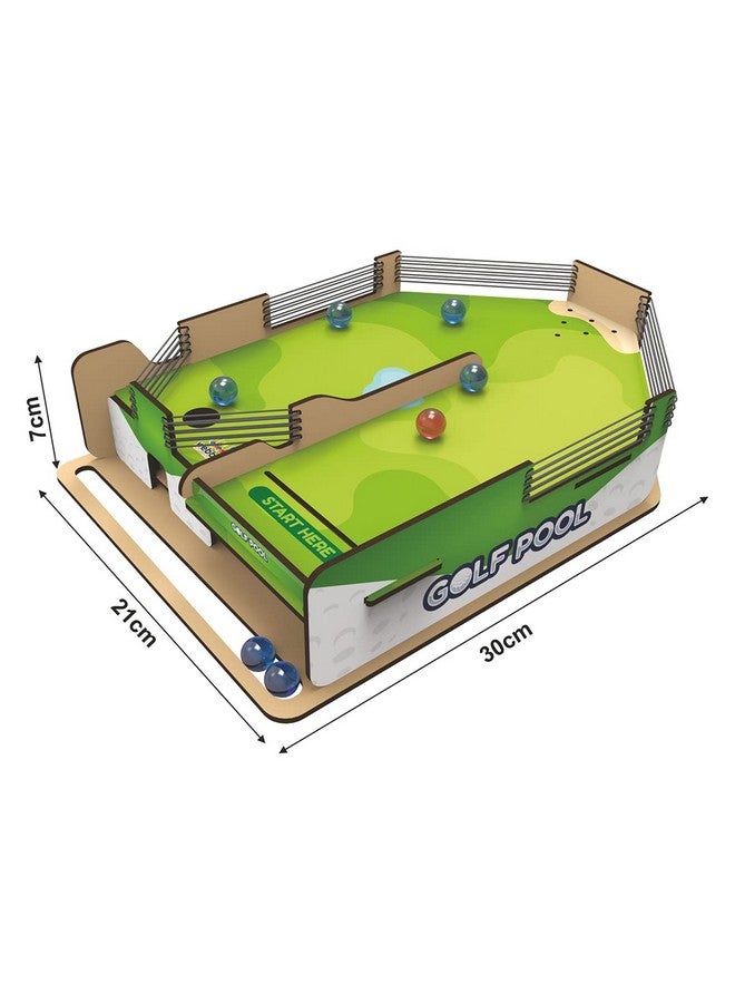 Webby Webby DIY Wooden Golf Pool Game with Marble, Table Top Fun Family Game Set for Kids and Adult  - Image 4