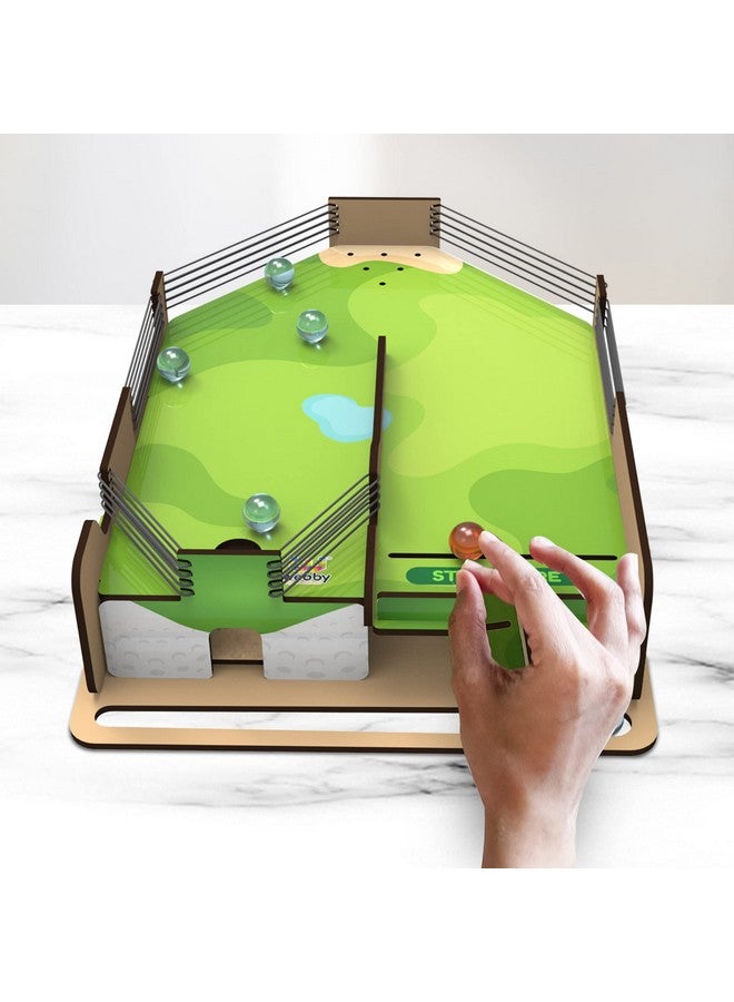Webby Webby DIY Wooden Golf Pool Game with Marble, Table Top Fun Family Game Set for Kids and Adult  - Image 3