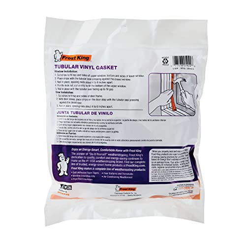 Frost King Tubular Vinyl Gasket Weatherstrip, 1/2" W, 1/4" T, 17' L, White (V18WH) - Image 5