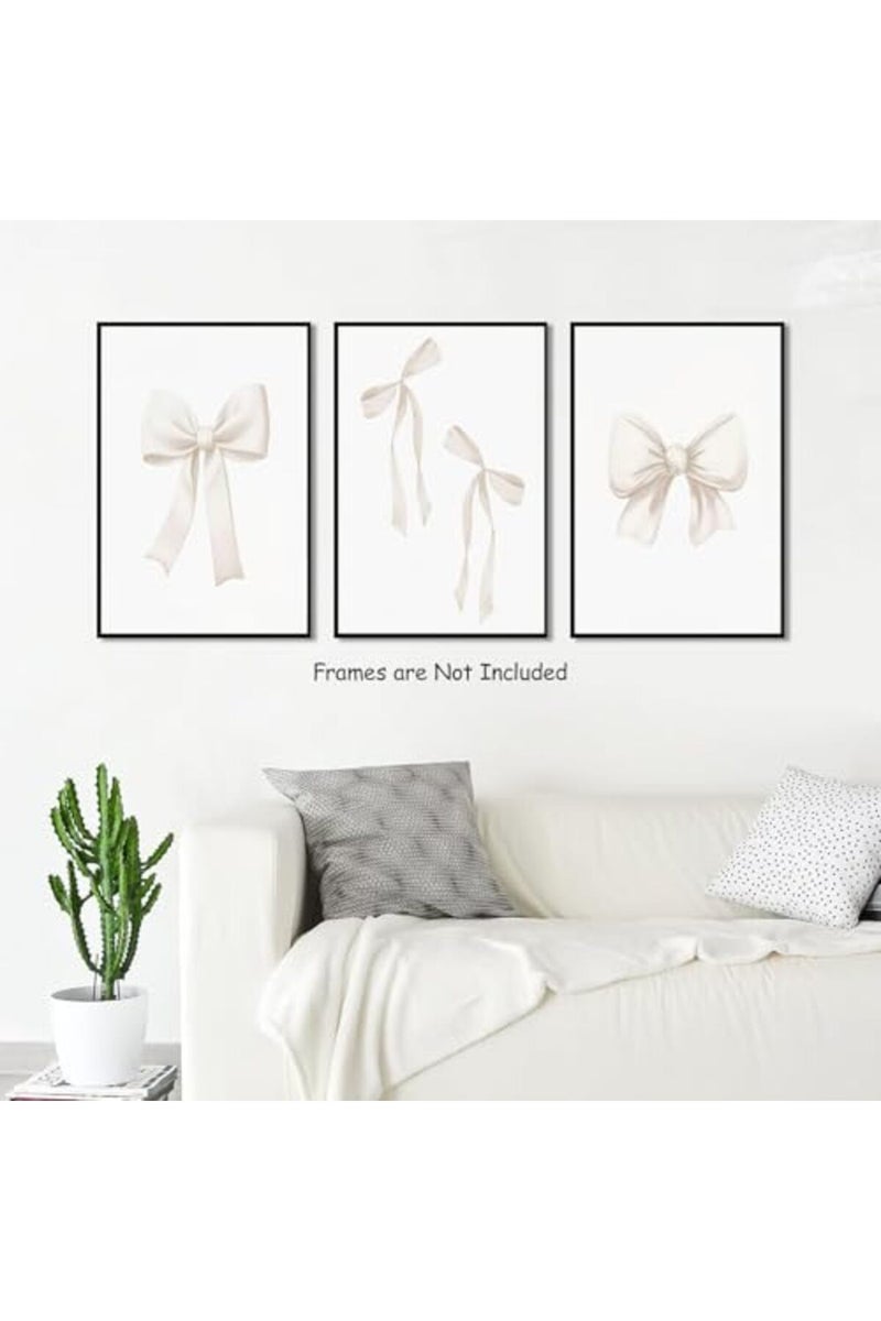 Djmwtb Beige Bow Wall Art Set of 3 (Beige Bow, 12"x16" Poster) - Image 3