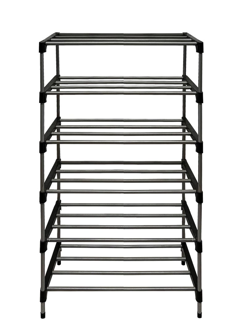 SANAMSTORE Metal 6 Tier Rack ShoeClothesbooks stand Rack with cover for home Need to Be Assemble DIY Beige Cm - Image 5