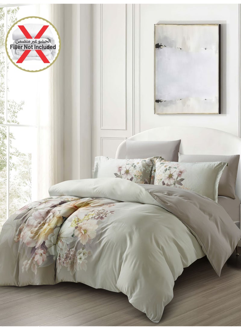 Donetella Digital Print Duvet cover Set, King Size 220x240 cm - 6-Pcs Bed Set, ,Emirate Collection, Microfiber - 1 Duvet Cover, 1 Fitted Sheet, 2 Pillow Shams, 2 Pillowcases (Filler Not Include) - Image 2