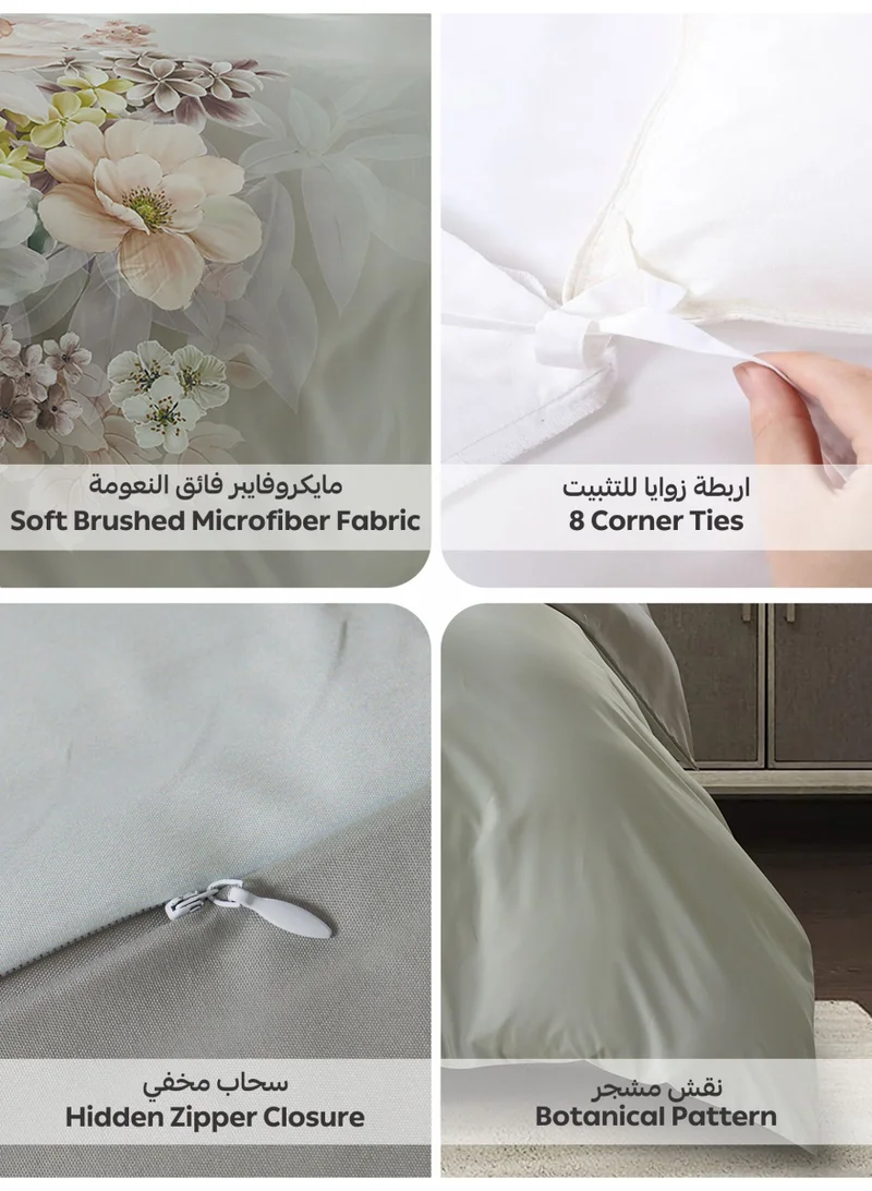 Donetella KING (200x200 cm) Digital Print Duvet cover Set, King Size 220x240 cm - 6-Pcs Bed Set, ,Emirate Collection, Microfiber - 1 Duvet Cover, 1 Fitted Sheet, 2 Pillow Shams, 2 Pillowcases (Filler Not Include)  | Best Price UAE