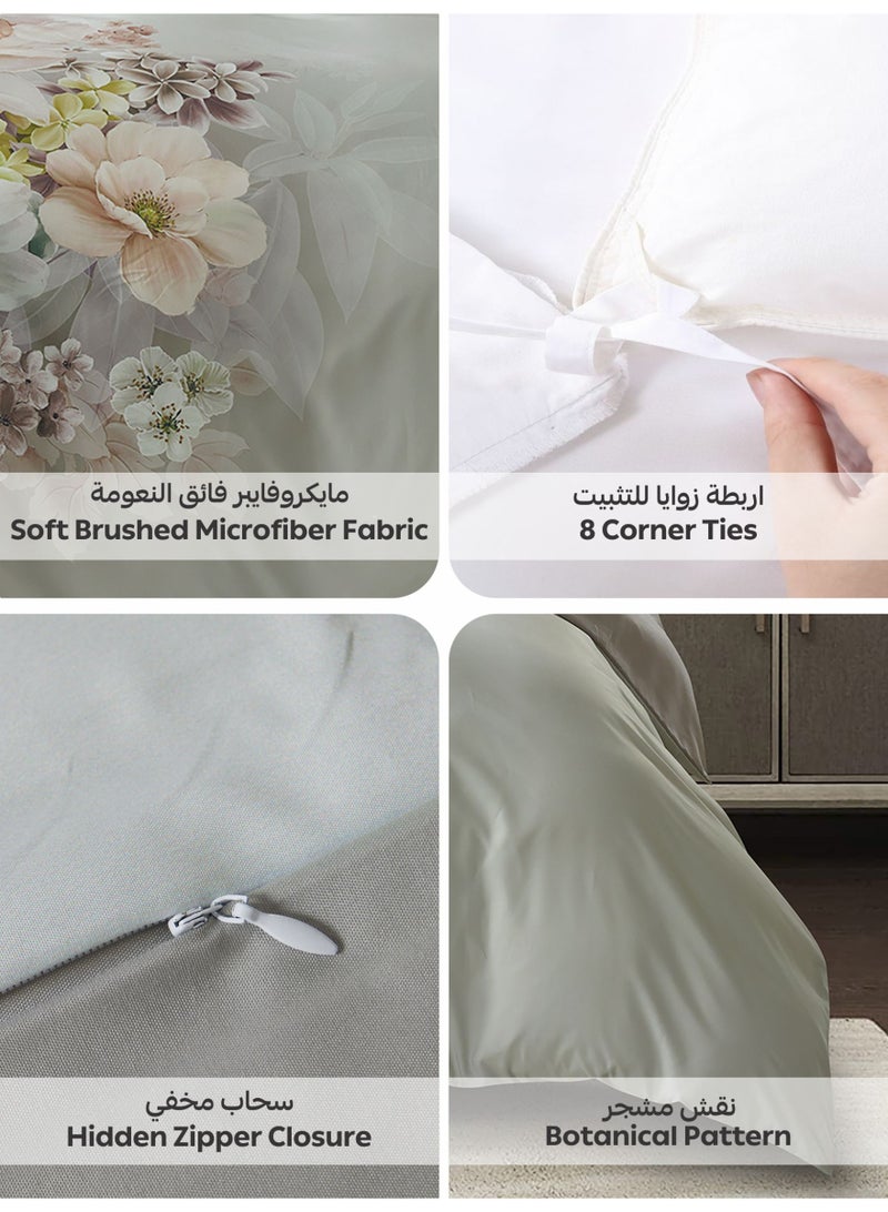 Donetella Digital Print Duvet cover Set, King Size 220x240 cm - 6-Pcs Bed Set, ,Emirate Collection, Microfiber - 1 Duvet Cover, 1 Fitted Sheet, 2 Pillow Shams, 2 Pillowcases (Filler Not Include) - Image 5