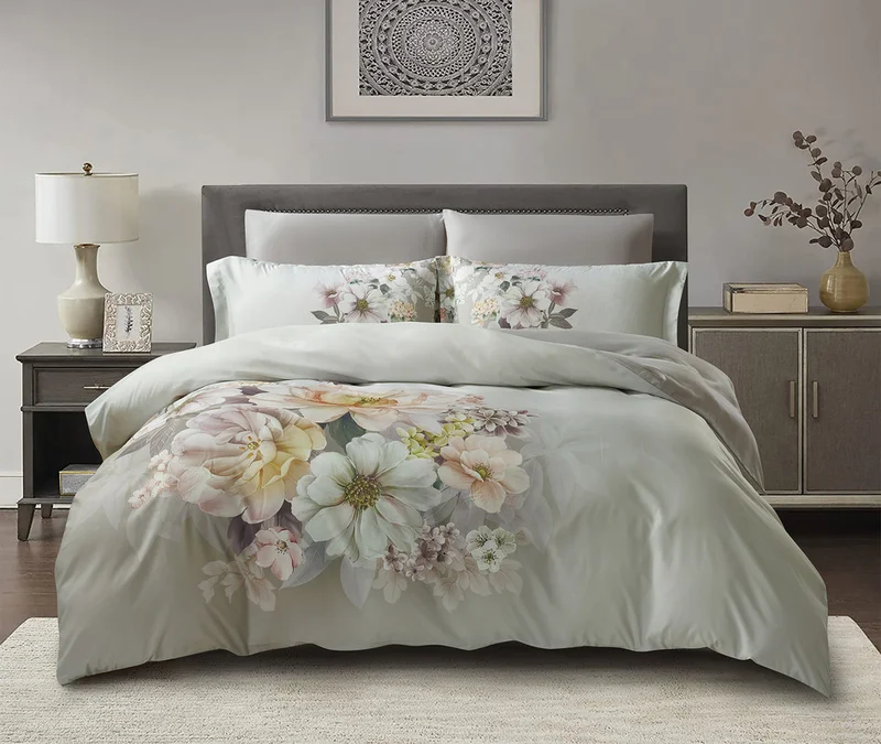 دوناتيلا طقم غطاء لحاف مشجر 6 قطع مقاس مزدوج يناسب سرير 200×200 سم مايكروفايبر ناعم , تصميم راقي و انيق , يناسب جميع الفصول (لا يشمل حشوة اللحاف)